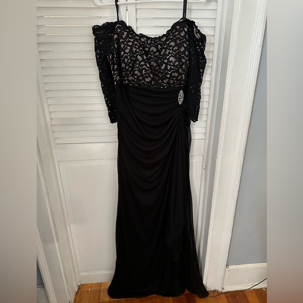 Black and Nude Evening Gown
